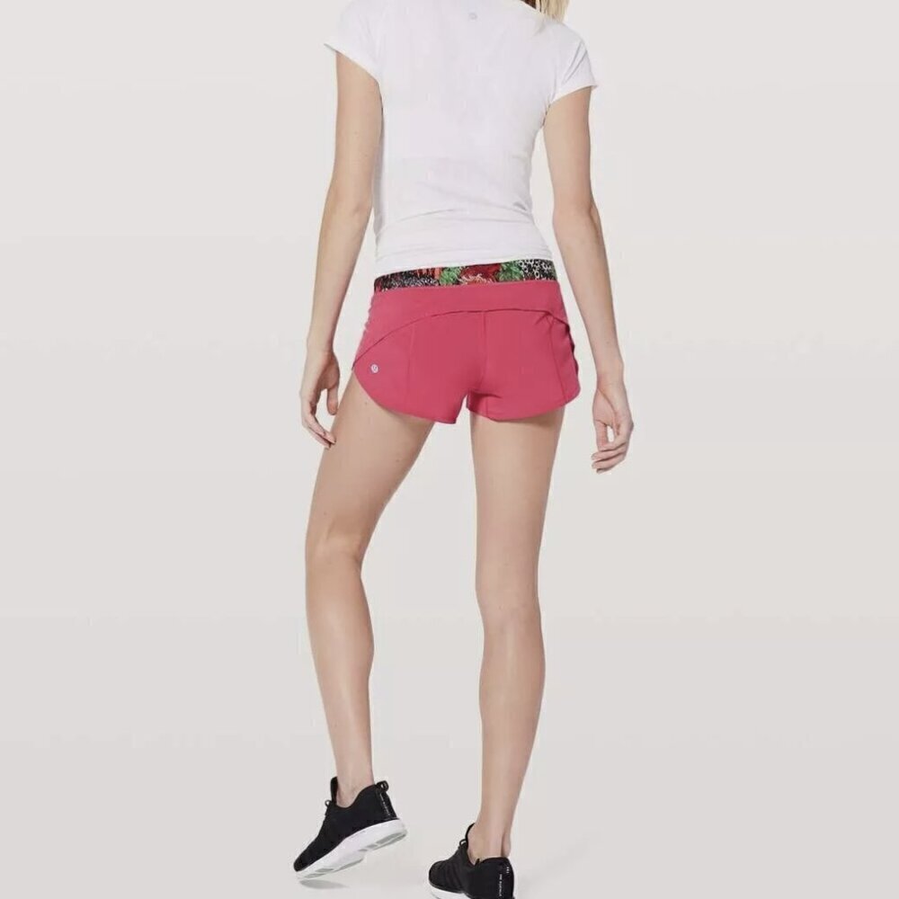 Lululemon LULULEMON SPEED UP SHORT 2.5" FUCHIA PINK ZEN GARDEN MULTI SIZE 4 - Picture 4 of 14